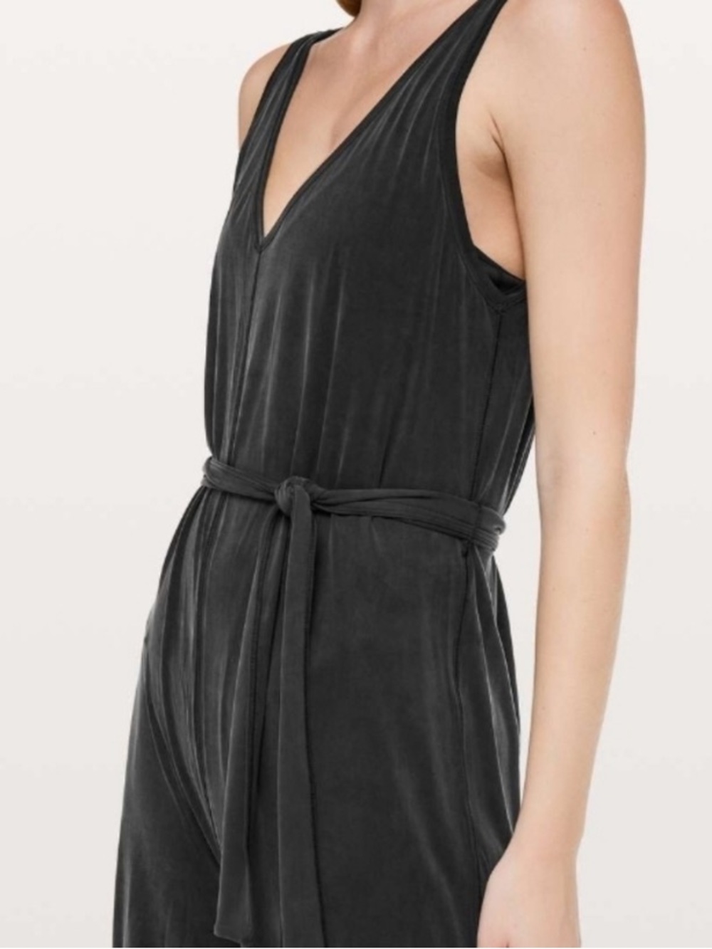 Lululemon Principal Dancer Jumpsuit - Romper Black Wide Leg Flowy Draped *Rare* - Picture 4 of 14